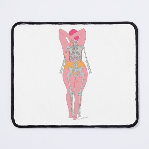 Item preview, Female swimsuit skeleton design back view, pink body, no background by Gorilla Bark designed and sold by GorillaBark.