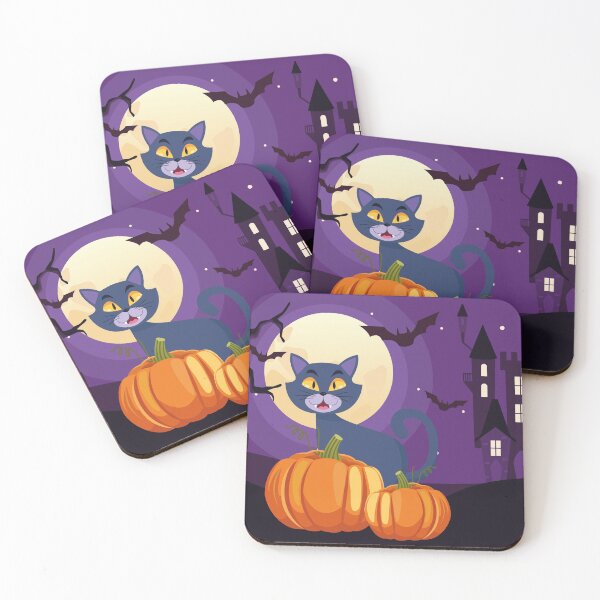 Item preview, Scary Halloween Haunted House Cat Design designed and sold by petpuppymania.
