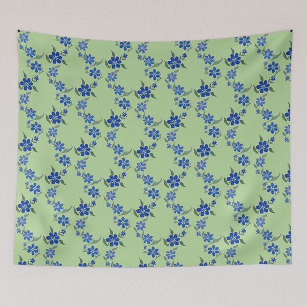 Artikelvorschau, Handbemalte blaue Spirale Blumenkunst und Design entworfen und verkauft von Ewry.