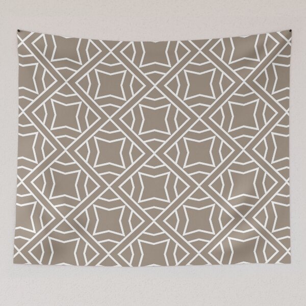Item preview, Taupe and White Modern Stripe Cube Tile Pattern 2 Coordinates w/ Sherwin Williams 2022 Popular Color Cocoa Whip SW 9084 designed and sold by ColorOfTheYears.