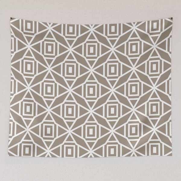 Item preview, Taupe and White Shape Tile Pattern Coordinates w/ Sherwin Williams 2022 Popular Color Cocoa Whip SW 9084 designed and sold by ColorOfTheYears.