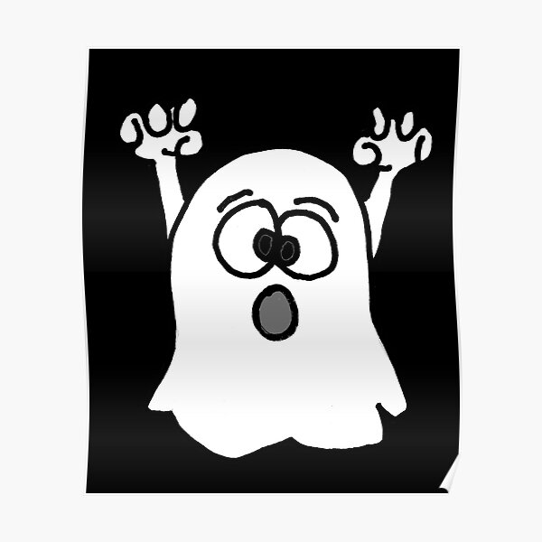 "Funny Scary Ghost Cartoon" Poster for Sale by naturesfancy Redbubble
