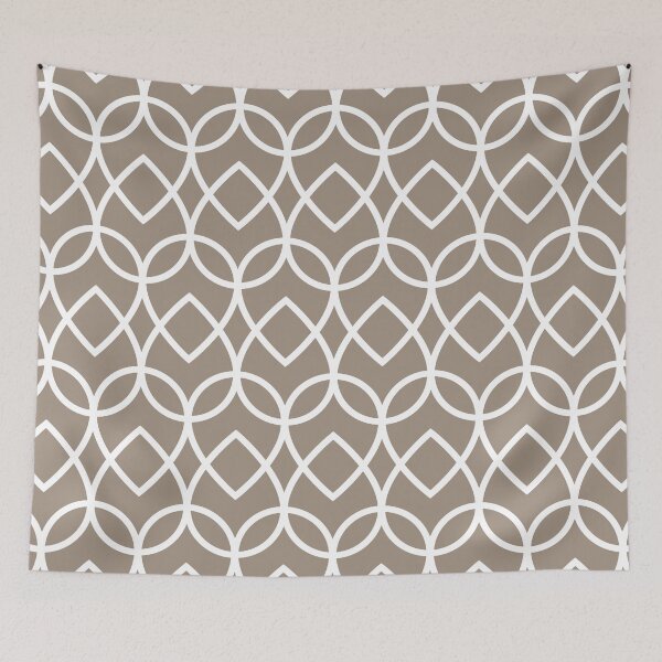 Item preview, Taupe and White Geometric Line Pattern Teardrop Coordinates w/ Sherwin Williams 2022 Popular Color Cocoa Whip SW 9084 designed and sold by ColorOfTheYears.