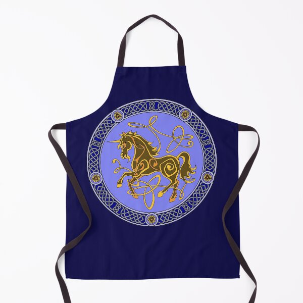 Item preview, Celtic knotwork unicorn - blue and gold designed and sold by AnyaPenfold.