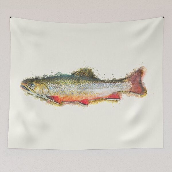 Item preview, brook trout fish_watercolor painting designed and sold by shokA Design.