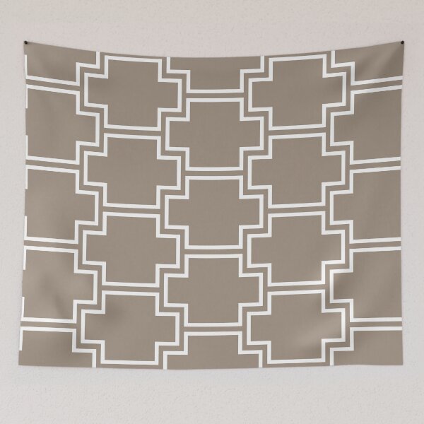 Item preview, Taupe and White Tessellation Line Pattern 2 Coordinates w/ Sherwin Williams 2022 Popular Color Cocoa Whip SW 9084 designed and sold by ColorOfTheYears.