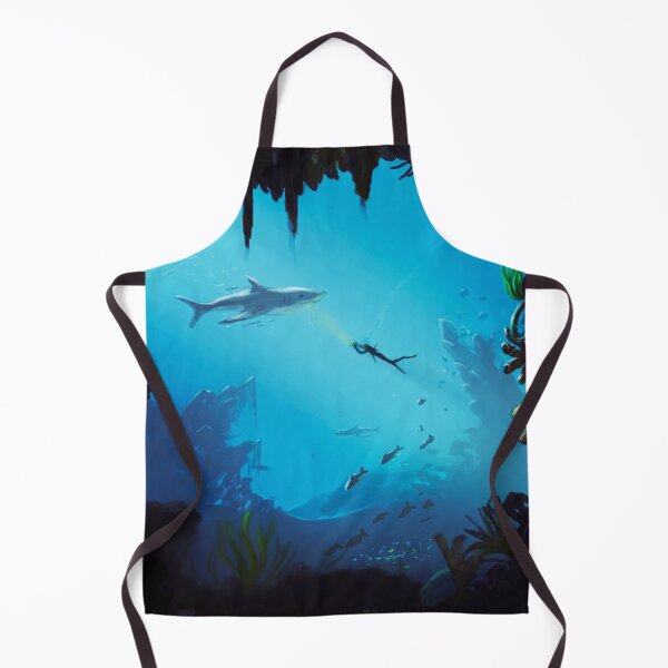 Item preview, underwater shark and diver designed and sold by shokA Design.