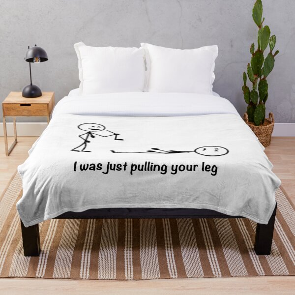 Aperçu de l'œuvre J'étais juste en train de tirer ta jambe Stick Figure Stick Man Imprimé créée et vendue par DibbaDesigns.