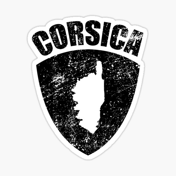 Corse, carte géographique de la Corse sur bouclier, idée cadeau Sticker