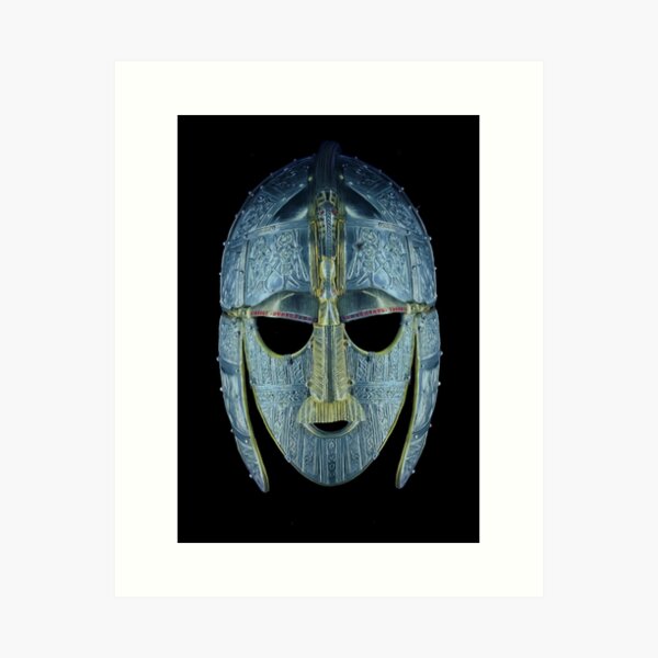 Item preview, Hand Drawn Sutton Hoo Anglo Saxon Helmet designed and sold by EvalynGrace.