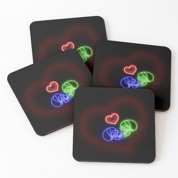 Item preview, Neon Kissing Skulls designed and sold by Pear Tree Studio.