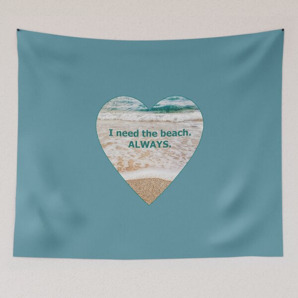 Item preview, Beach Words I Need the Beach Always Ocean Sea Foam Sand Heart designed and sold by Beachy.