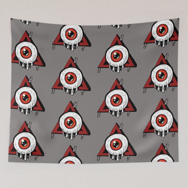 Item preview, Melting red all seeing eye with grey background  designed and sold by DemonicGloom.