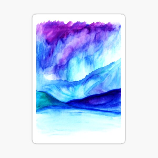 Blue Majesty Mountains and Lake Sticker