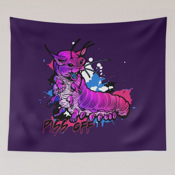 Item preview, Angry Caterpillar: Pink Graffiti with Piss Off Text designed and sold by iduzarts.