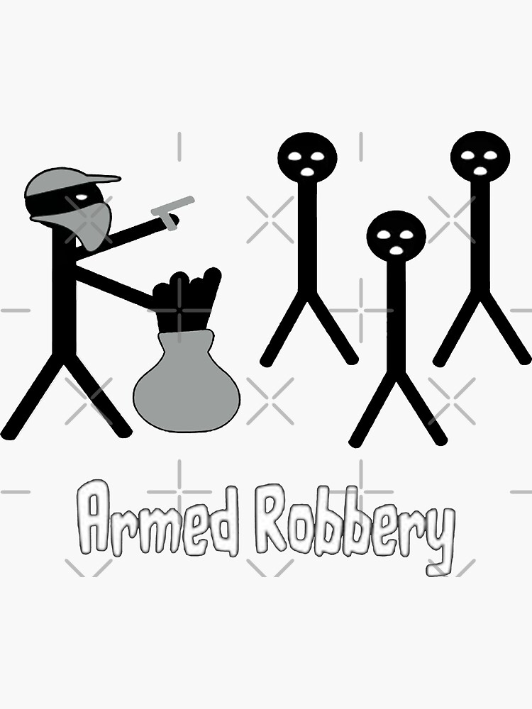 Armed Robbery - Funny Stickman Memes Men's T-Shirt