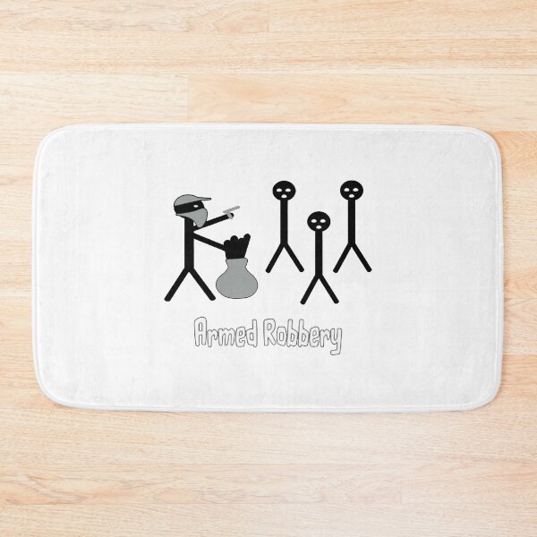 Item preview, Armed Robbery Robber Stick Figure Stick Man Printed Funny designed and sold by DibbaDesigns.