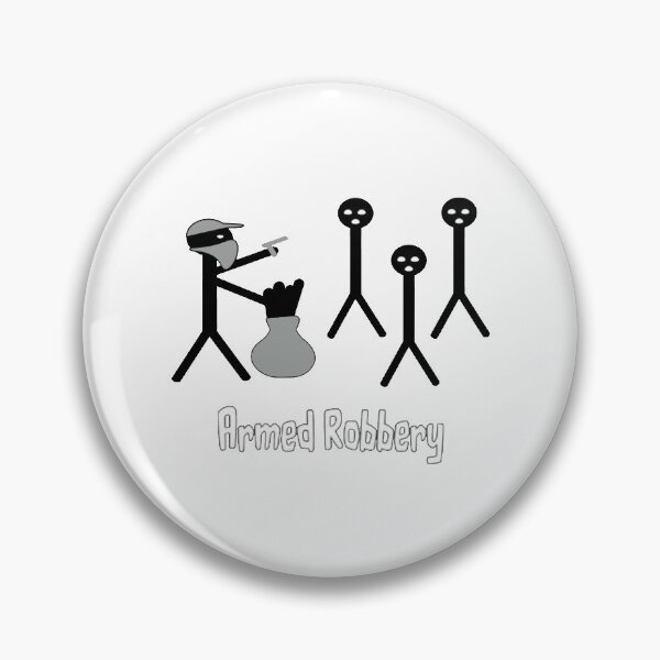 Item preview, Armed Robbery Robber Stick Figure Stick Man Printed Funny designed and sold by DibbaDesigns.