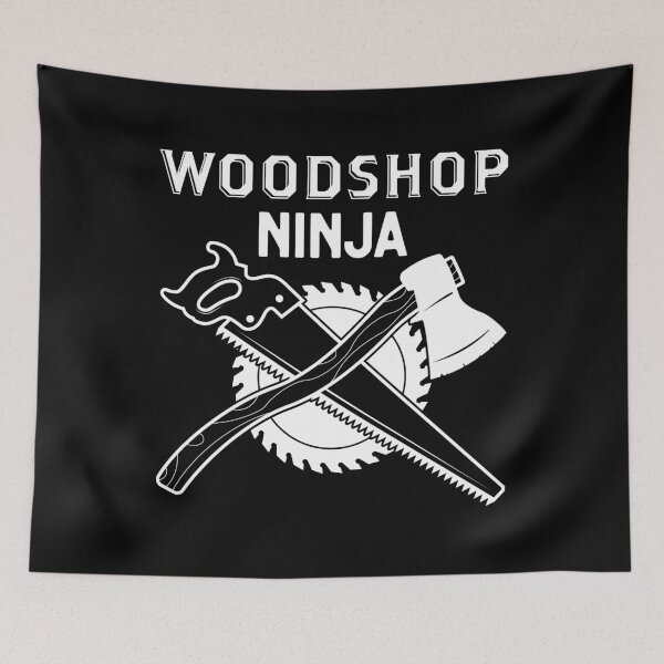 Aperçu de l'œuvre Produit de menuiserie drôle de menuisier Woodshop Ninja créée et vendue par jakehughes2015.