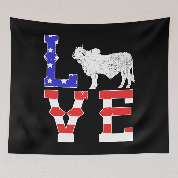 Item preview, Love Patriotic Cow Farming Brahman Cattle product designed and sold by jakehughes2015.