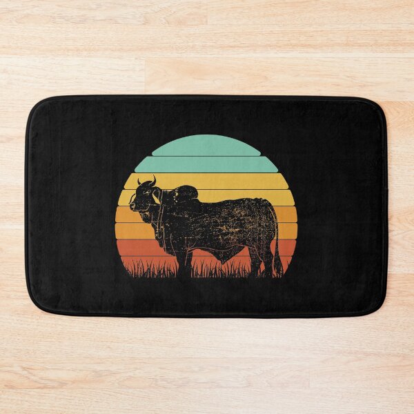 Item preview, Retro Sunset Cow Farmer Brahman Cattle design designed and sold by jakehughes2015.