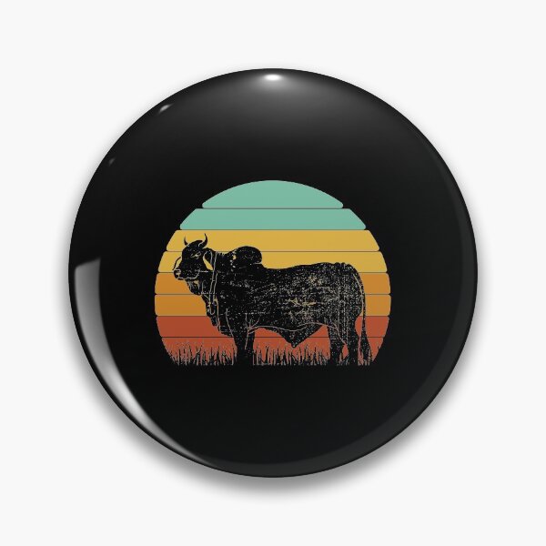 Item preview, Retro Sunset Cow Farmer Brahman Cattle design designed and sold by jakehughes2015.