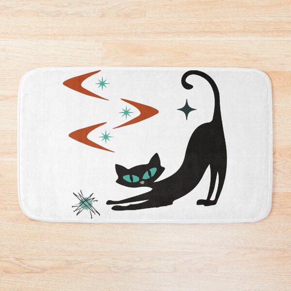 Item preview, Atomic Kitty Stretching to an Atomic Mid Century Design  designed and sold by LisWilliams.