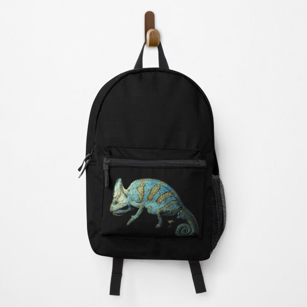 Item preview, Blue chameleon on black designed and sold by Aenota.