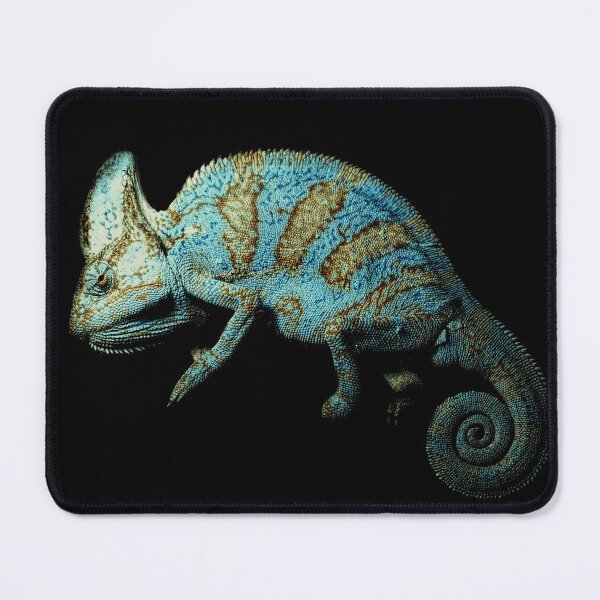 Item preview, Blue chameleon on black designed and sold by Aenota.