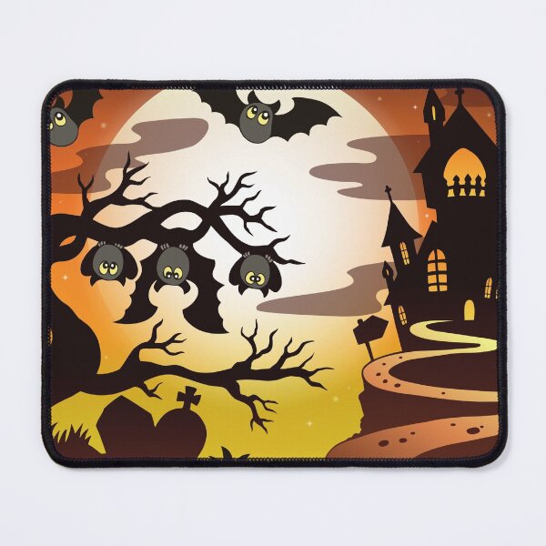 Item preview, Colorful Halloween Haunted House Bat Design designed and sold by petpuppymania.