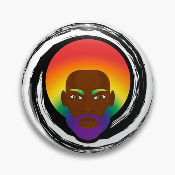 Item preview, Black Man Wearing a Rainbow Afro and Beard designed and sold by Sheila Pressley.