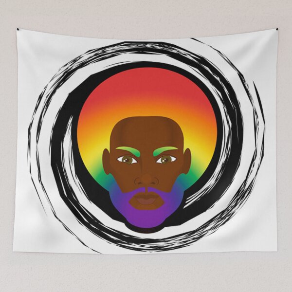 Item preview, Black Man Wearing a Rainbow Afro and Beard designed and sold by Sheila Pressley.