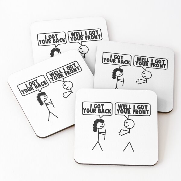Item preview, I Got Your Back - Front Stick Figure Stick Man Printed Funny designed and sold by DibbaDesigns.