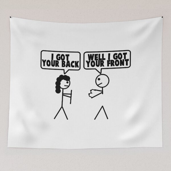 Item preview, I Got Your Back - Front Stick Figure Stick Man Printed Funny designed and sold by DibbaDesigns.