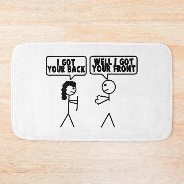 Item preview, I Got Your Back - Front Stick Figure Stick Man Printed Funny designed and sold by DibbaDesigns.