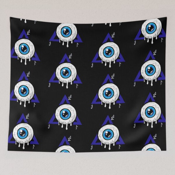 Item preview, Melting Dark Blue all seeing eye with black background  designed and sold by DemonicGloom.