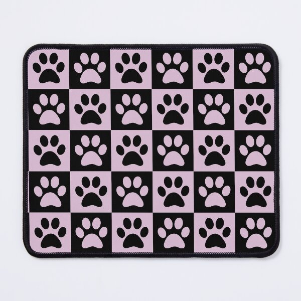 Item preview, Checkered light lavender and black dog paw print pattern 3 | Cute Gifts for dog mom, dog dad, dog lover and dog owner  designed and sold by Violet Treasures.