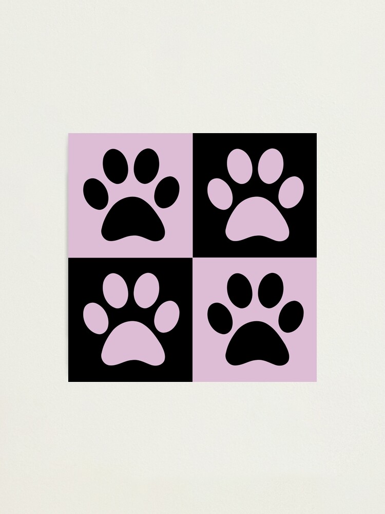 checkered-light-lavender-and-black-dog-paw-print-pattern-3-cute-gifts-for-dog-mom-dog-dad-dog-lover-and-dog-owner-photographic-print-for-sale-by-priyankak19-redbubble for Dog Paw Print Stencil Printable Free Checkered light lavender and black dog paw print pattern 3 | Cute Gifts for dog mom, dog dad, dog lover and dog owner