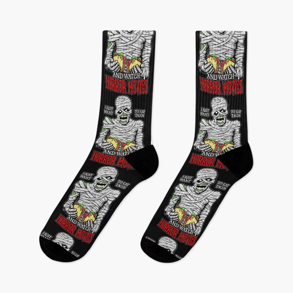 Item preview, I Just Want To Eat Tacos And Watch Horror Movies Mummy designed and sold by GrandeDuc.