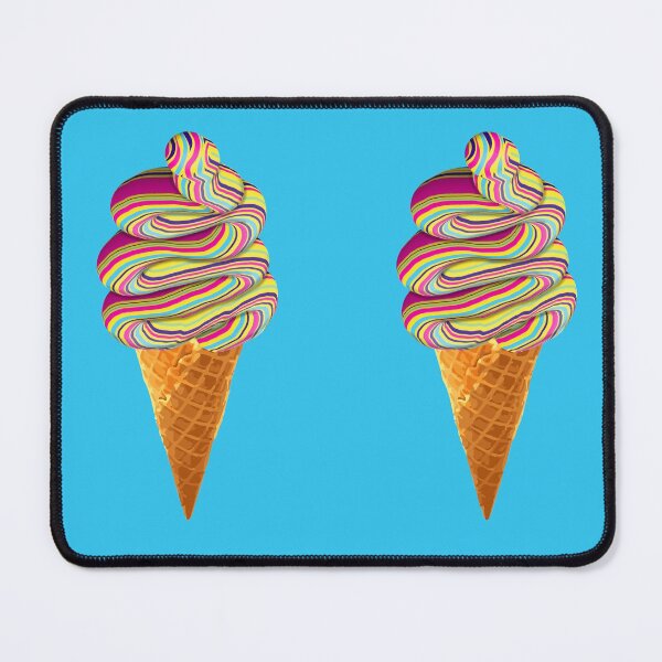 Item preview, Trippy Soft Serve Icecream Cone Digital Illustration (Blue Background) designed and sold by Ciara Shortall.