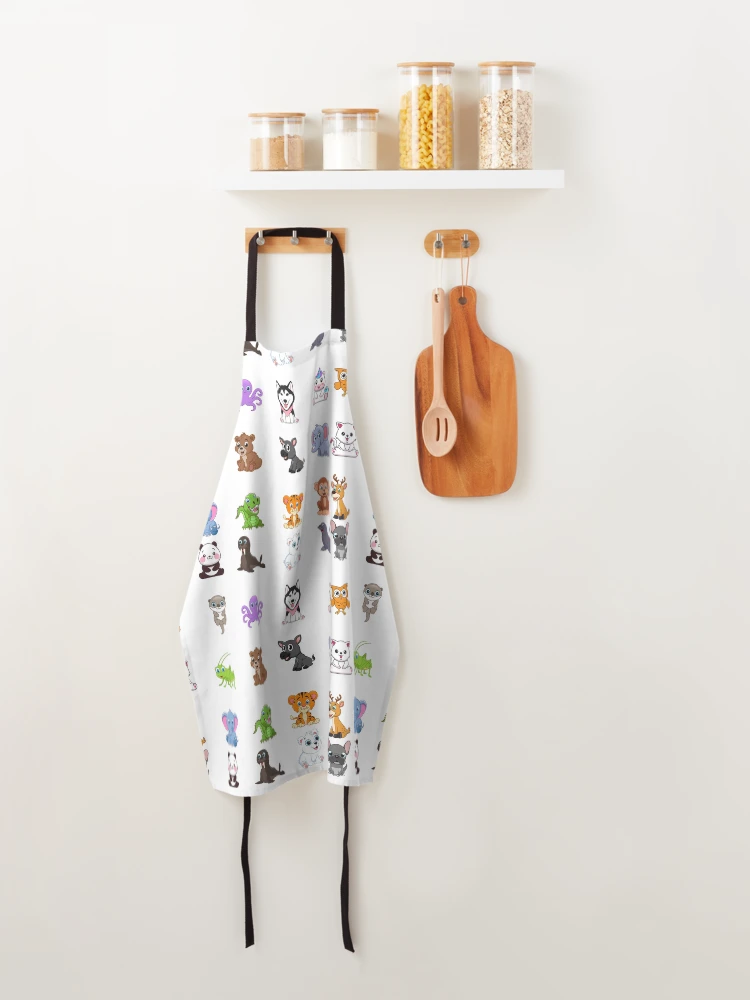 Thumbnail 4 of 6, Apron, Multiple Cute Animals Sticker pack designed and sold by RafaelLima7.