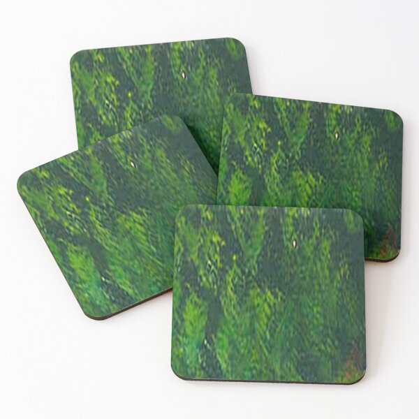 Item preview, Abstract Fine-Art Design-Houses on a Hill - Matching Color/Pattern-Dark Green designed and sold by carolpatricia.