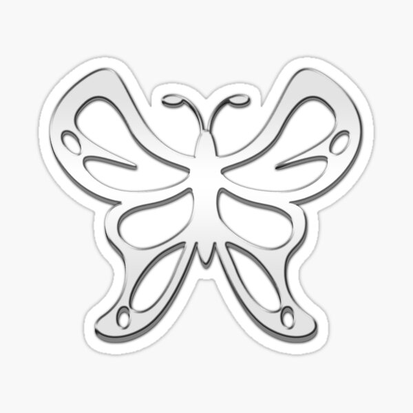 Chrome Butterfly Sticker
