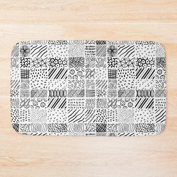 Item preview, Patchwork black lines on white background  designed and sold by kMariaART.