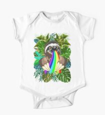 Body de manga corta para bebé Colores perezosos de arcoiris