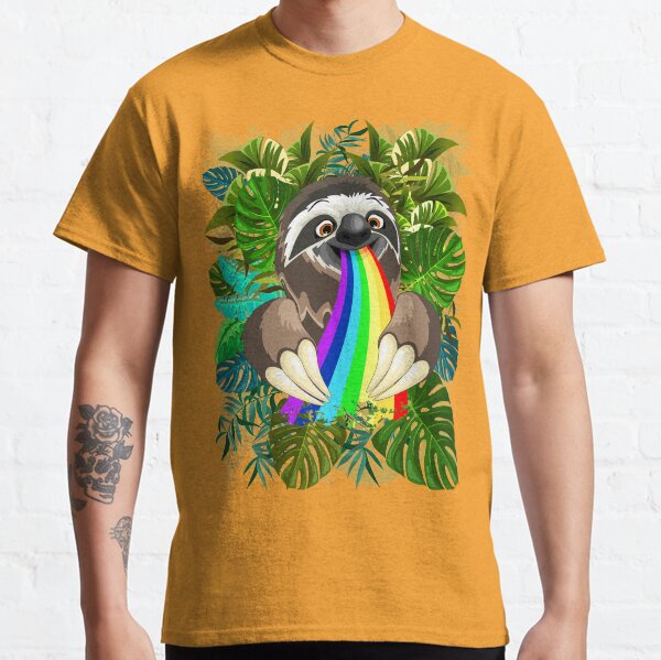 Sloth Spitting Rainbow Colors Classic T-Shirt