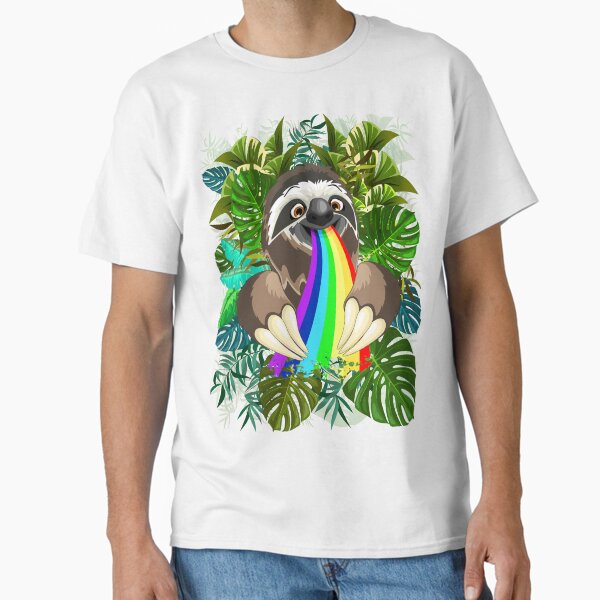 Sloth Spitting Rainbow Colors Classic T-Shirt