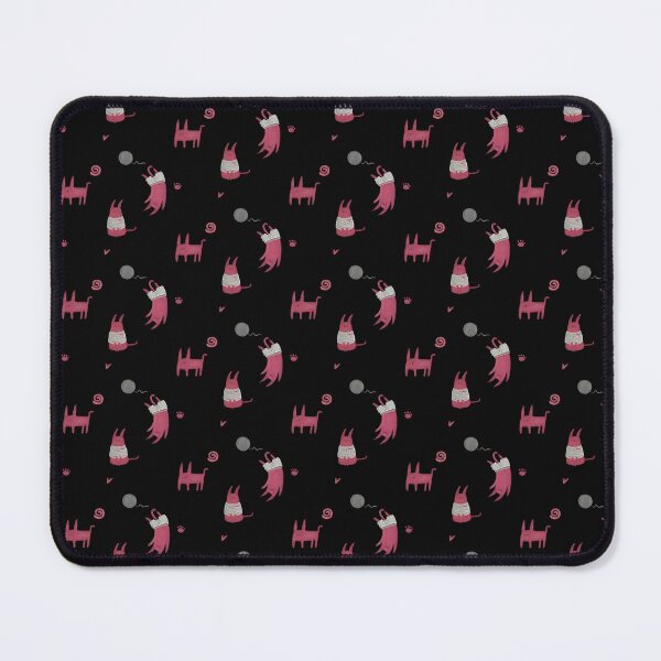 Item preview, Pink funky cat play with wool yarn - pastel - dark background designed and sold by ElmLenonn.