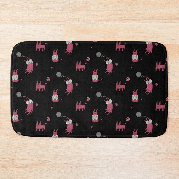 Item preview, Pink funky cat play with wool yarn - pastel - dark background designed and sold by ElmLenonn.