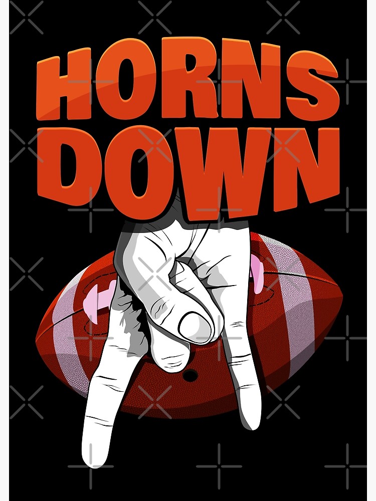 "Horns Down Football Hand sign gift for fans Black Version" Poster for Sale by EtalerHollow